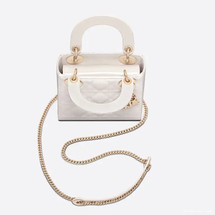 Cheap Calfskin Cannage Dior Mini Patent Bag White Lady 0603 Luxury